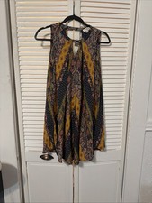 Umgee Dress Sz Small  Boho Paisley Printed Tribal Baby Doll Tank Top