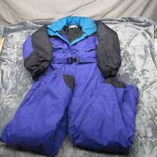 Columbia Snowsuit Women Medium Cobalt Insulated Waterproof Ski Wind 28x29 VTG