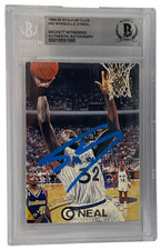 Shaquille O'Neal Signed 1994-95 Stadium Club #32 Magic Beckett Witness Slabbed