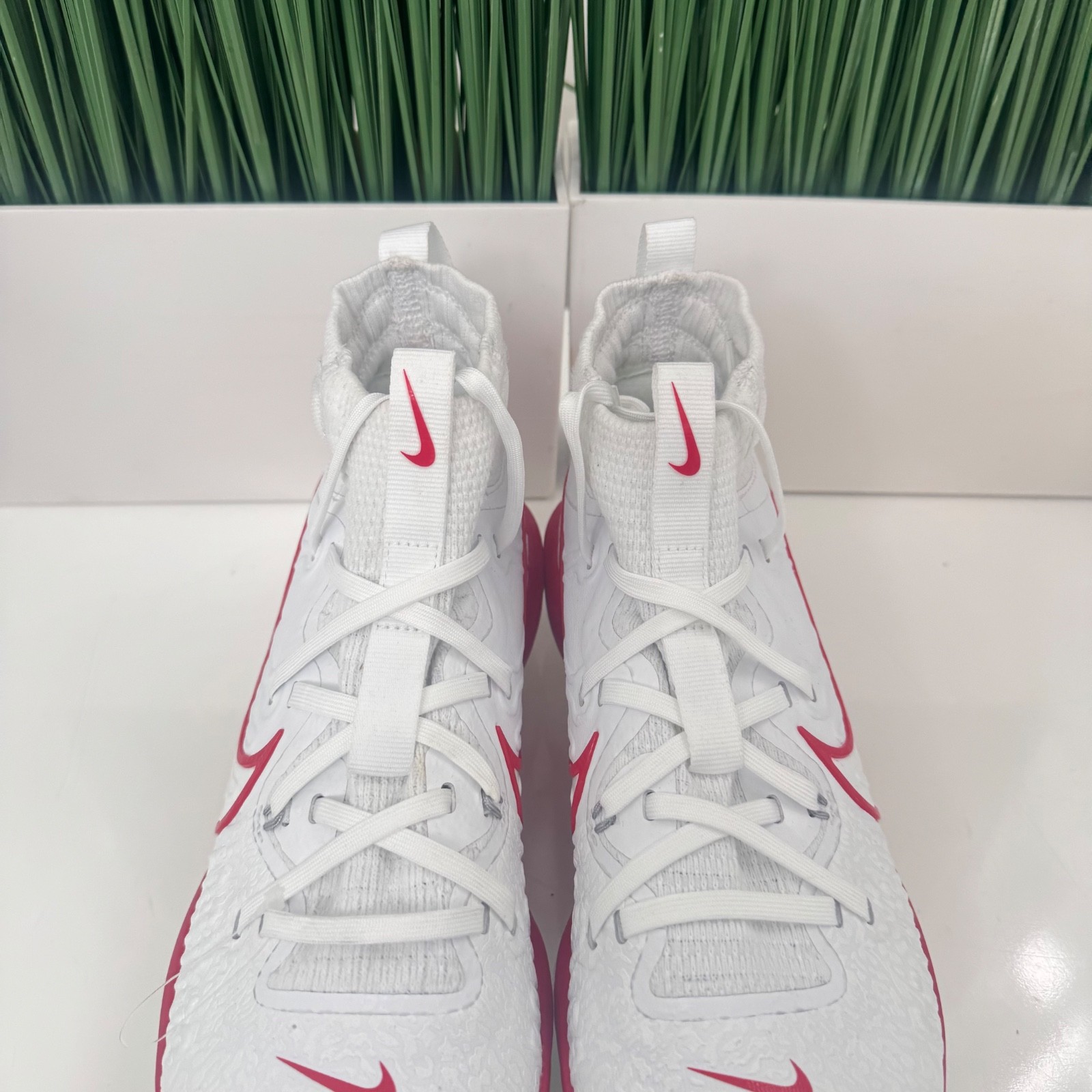 Nike Alpha Huarache NBY NXT MCS Mens Baseball Cleat White Red DJ6519-104 Size 7