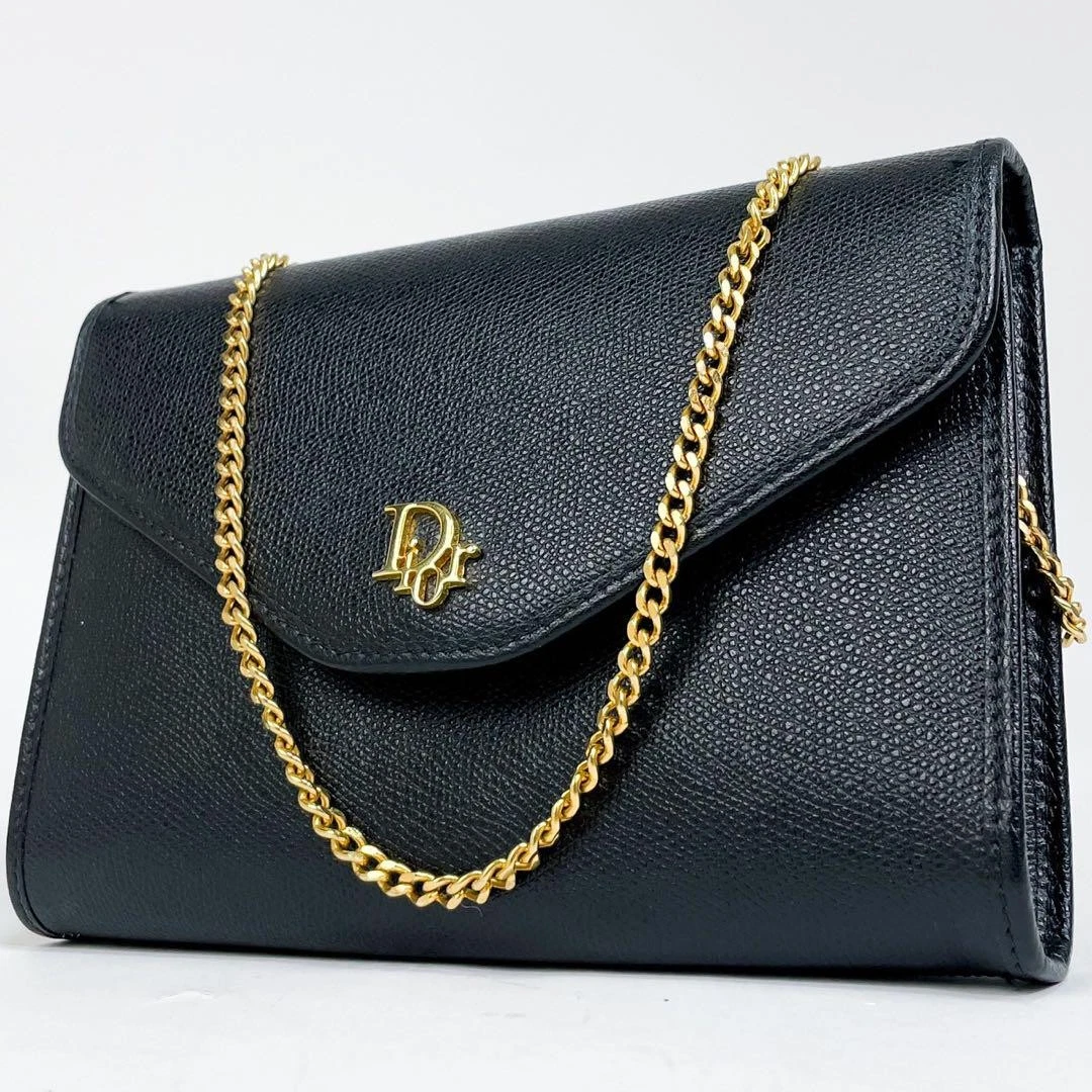 Sac bandoulière Christian Dior cuir noir