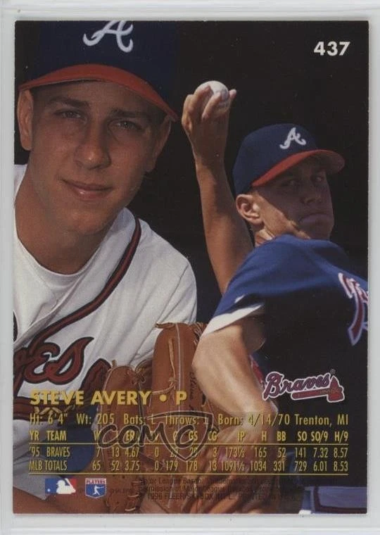 1996 Fleer Ultra Gold Medallion Edition Steve Avery #437 - Image 2 of 2