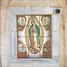 Virgin of Guadalupe Tiles Mural, Sacred Mexican Icon tile mosaic, Religious icon