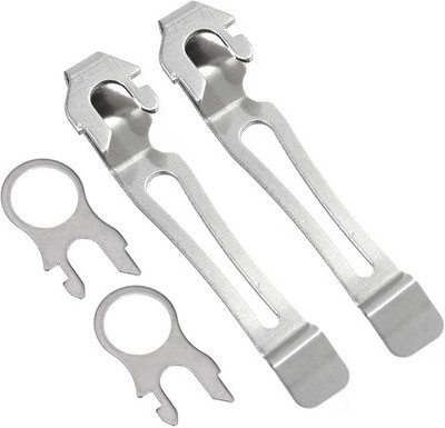 2 Pocket Clips + 2 Lanyard Rings for Leatherman Wave & Charge MultiTools