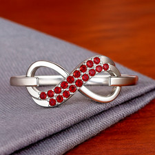 Natural Garnet Gemstone 925 Sterling Silver Ring January Birthstone Jewelry 1065