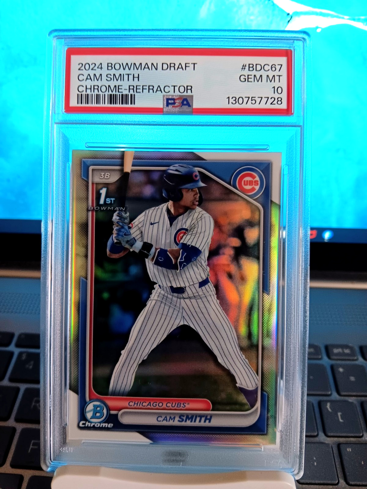 Cam Smith REFRACTOR 2024 Bowman Draft Chrome 1st PSA 10 - Cubs