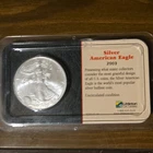 2003 ASE 1 oz American Silver Eagle $1 Dollar Toned US Mint Coin Littleton Case
