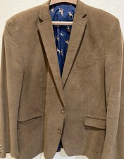 Ralph Lauren 50R Men  s corduroy sport Coat blazer jacket Beige Brown Dog lining