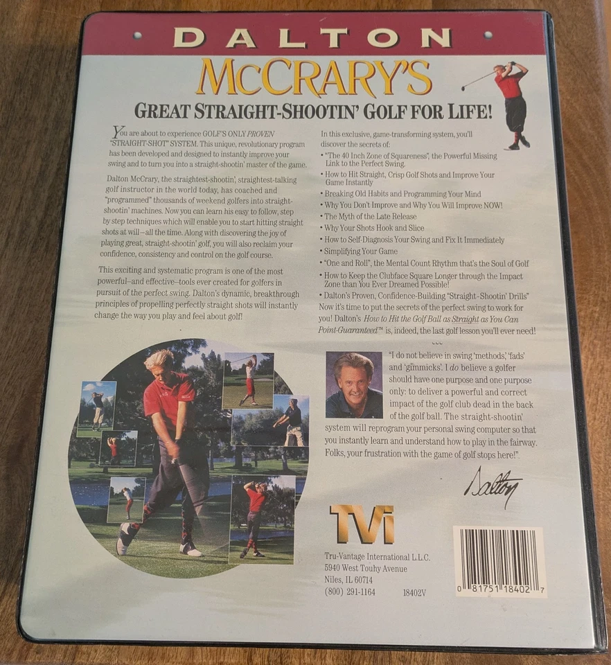 Dalton McCrary's How to Hit Golf Ball Straight  Four VHS Course With Workbook - Image 2 of 4