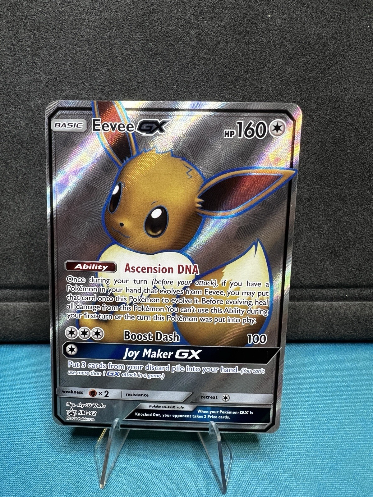 Pokemon Card - Eevee GX SM242 Sun & Moon Black Star Promo Full Art SM Holo NM/M