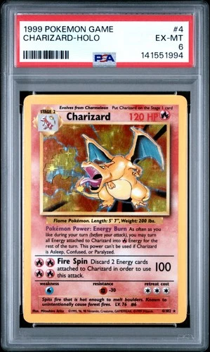 PSA 6 Charizard Holo 4/102 Pokemon Game
