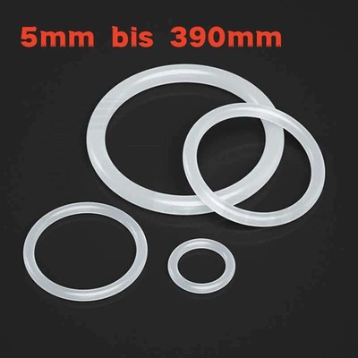Schnurstärke 5mm O-Ringe Silikon Dichtring VMQ Dichtungsringe 5mm-390mm ID Weiß