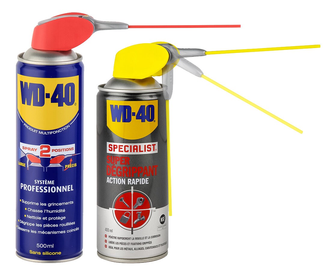 WD-40 Multifonction et super dégrippant lubrifiant anti-rouille aérosol double action