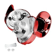 Moly Magnolia 300db Super Loud Train Horn 2pcs Car Air Electric Wine Red