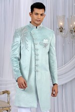 Mens Wedding Party Wear Traditional Wear 3 Pc Attached Sherwani Dress From India