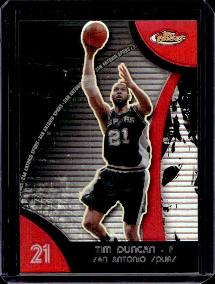 2007-08 Topps Finest Basketball Tim Duncan Refractor Parallel #21 Spurs