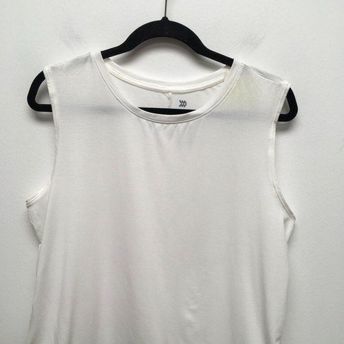 All In Motion Damen Tanktop weiß Rundhalsausschnitt ärmellos Stretch seitlich gedreht L - Bild 2 von 9
