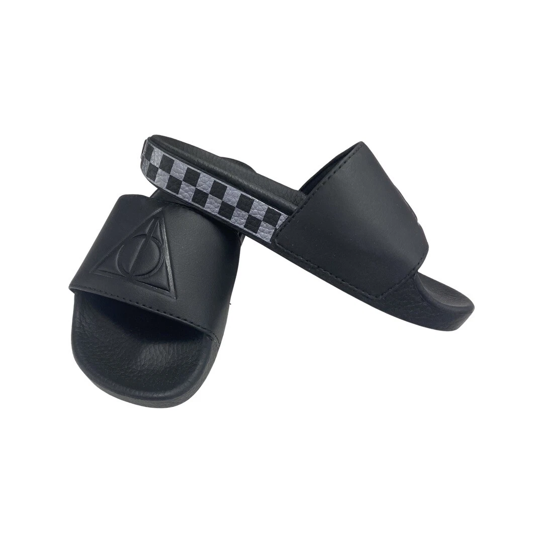 VANS Harry Potter Slides Black Deathly Hallows Slides Sandals Sz