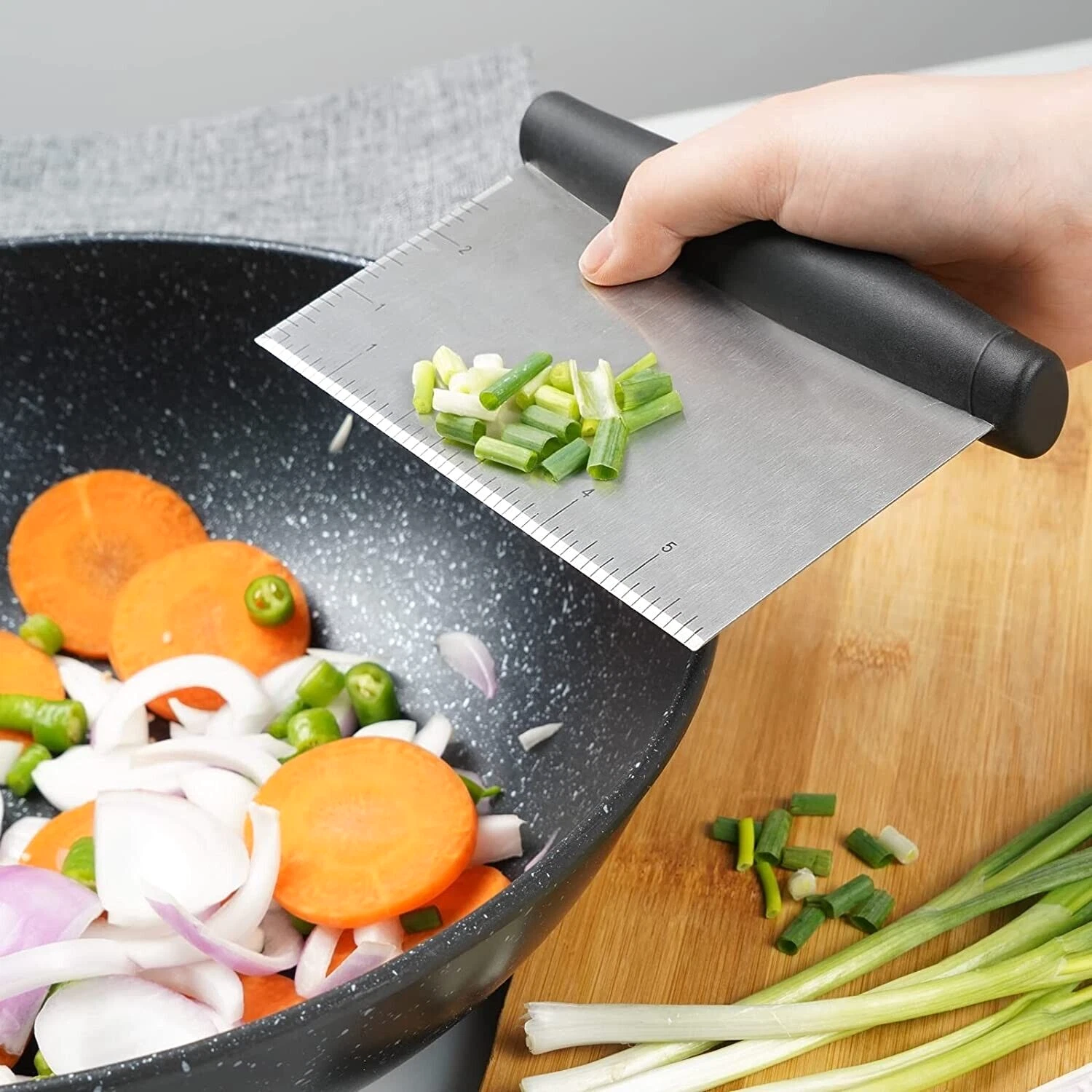 Stainless Steel Bench Scraper Chopper With Ruler Must Have In Your Kitchen 6in
Opens in a new window