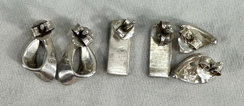 Vintage Konvolut 6 Sterling Silber Esprit GHA 26,7g Modernist Ohrringe & Ringe 925 - Bild 5 von 10