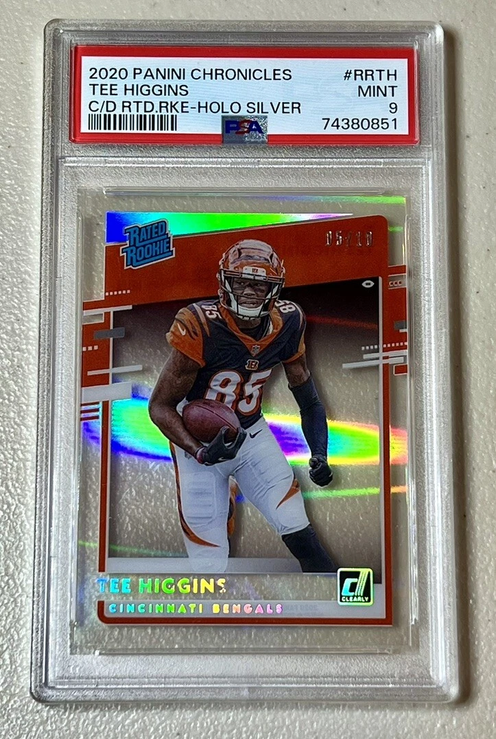 Tee Higgins Panini Chronicles Clearly Donruss Rated Rookies #RRTH Holo Silver