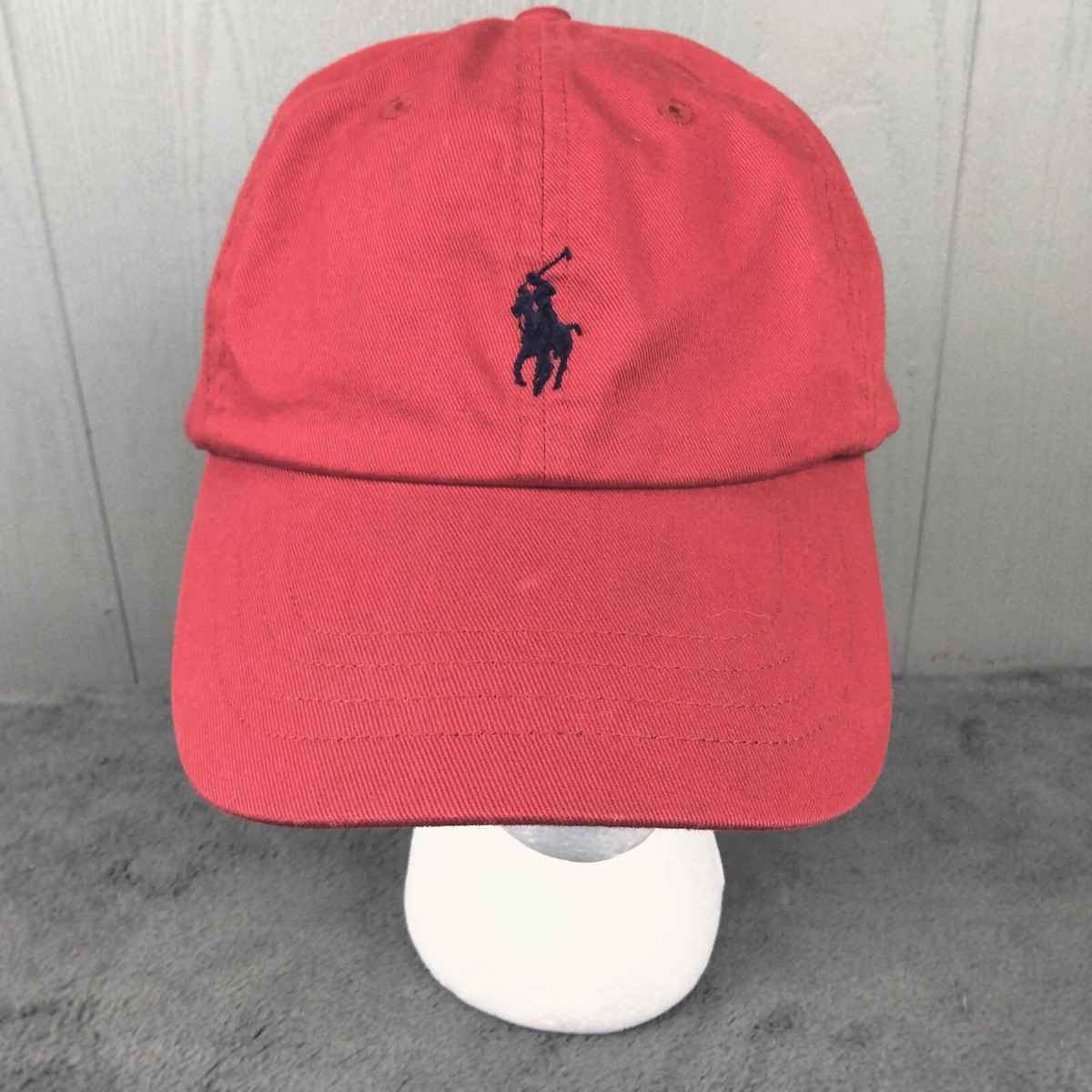 Polo Ralph Lauren Red Hat Cap Strap Back Black Pony Casual Cotton