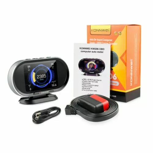 KONNWEI KW206 HUD Digital Display Car Scanner Fuel Consumption Temperature Gauge - Picture 11 of 11