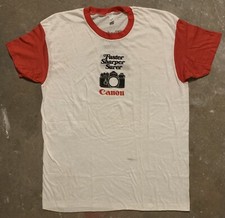 Vintage Canon F1 Camera Shirt Faster Sharper Surer Size XL USA Made