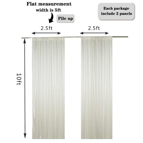 2pcs 5ftx10ft Wedding Backdrop Curtains Drapes for Birthday Baby Shower Home ... - Picture 3 of 6