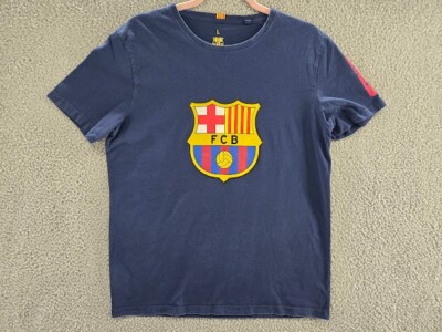 FCB Team Signature Shirt Mens Large Blue Soccer Futbol Mes Que Un Club