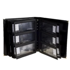 Currency Album Luxury Black Leatherette Binder For Modern / US Banknotes 3 Clear