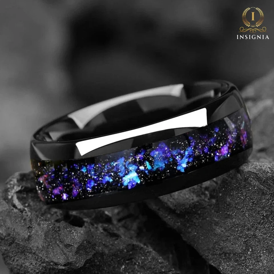 Орион — подходящий его и ее галактики вольфрама обручальное кольцо комплект для пар - Изображение 2 из 4