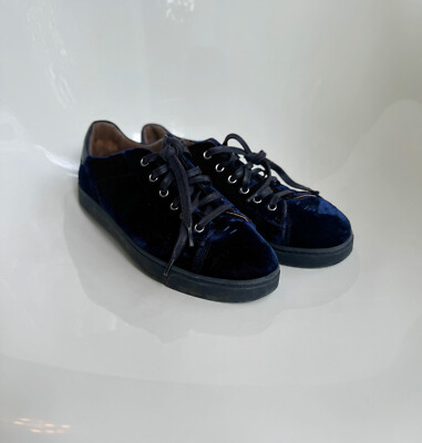 Dunkelblaue Samt-Sneaker von GIANVITO ROSSI, Gr. 39,5 sehr guter Zustand