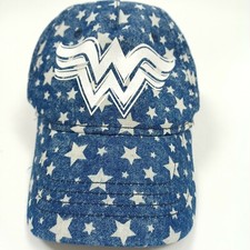 GIRLS YOUTH DC SUPERHERO WONDER WOMAN BASEBALL HAT BLUE OSFM ADJUSTABLE