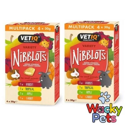 VETIQ HAMSTER TREATS Nibblots Variety Pack x 2. Small Animal Treats 30g 8 PACKS TOTAL