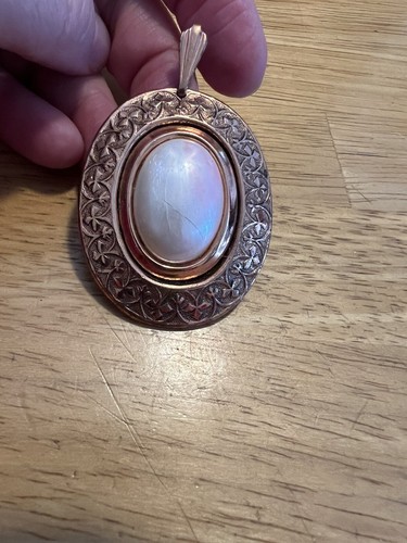 VTG COPPER FAUX PEARL PENDANT Boho