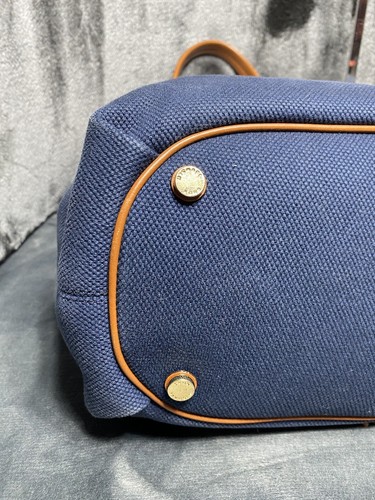 Michael Kors Handbag Marina Canvas Rope Tassels Large Bucket Drawstring Blue - Foto 16 di 24