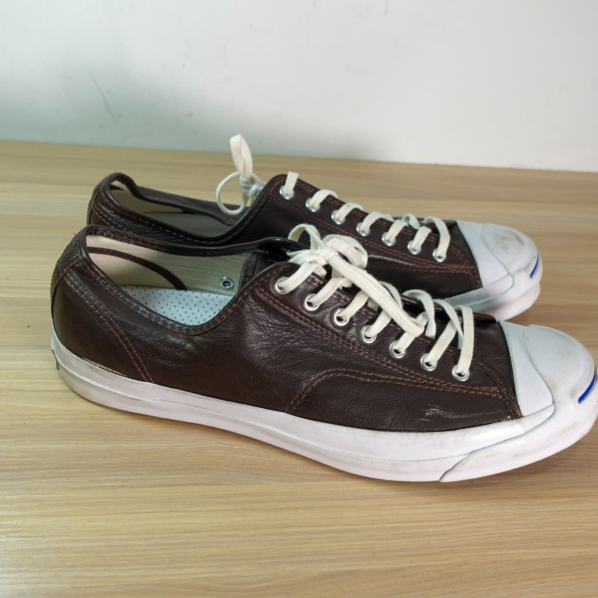 Converse Jack Purcell Sneakers 12 M Brown Leather Lace Up  display picture 3