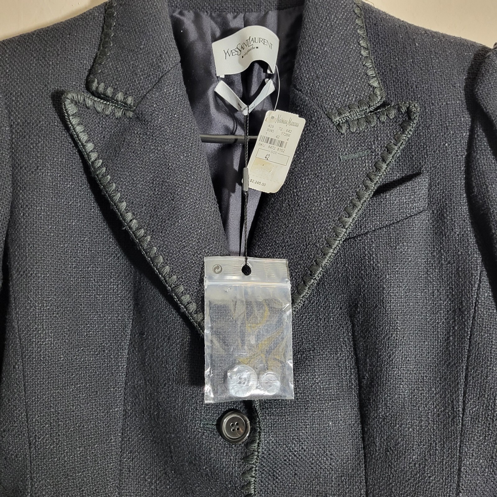 Blazer nero Yves Saint Laurent Rive Gauche taglia 42 nuovo vecch stoc alta