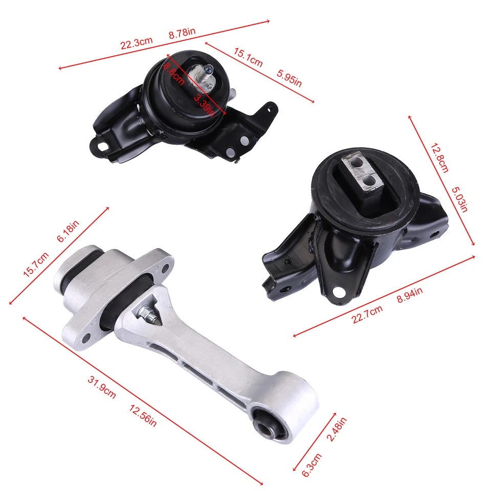 Kit de montaje de motor y transmisión automática de 3 piezas transmisión automática para Kia Optima 2,4 L L4 2011-2015 Foto 2 de 4