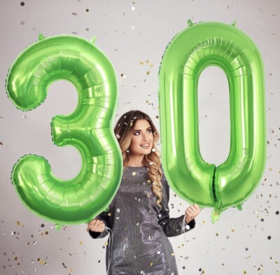 Giant 40'' Foil Number 30 Balloons Green Huge 3 & 0 30th Birthdays Anniversary 