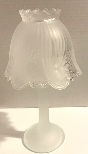 "Lámpara de hadas Partylite soporte para velas vidrio esmerilado 2 piezas 10"" x 5,5" - Imagen 2 de 10