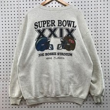 Vintage 90s Super Bowl XXIX Sweatshirt Mens XL 49ers Seahawks Made USA 25x28.5