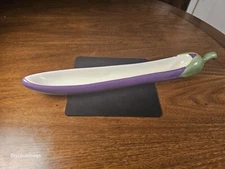 FLAWLESS Exquisite BOSTON WAREHOUSE Eggplant Ceramic OLIVE APPETIZER BOWL DISH