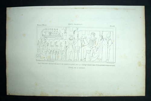 Bajo Relieve De Un Santuario De Una Pirámide De Gebel Barkal Litografía De 1823. - Imagen 2 de 2