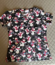 Christmas small women  s scrub tops