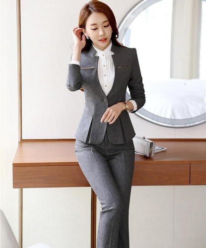Mujeres Oficina Uniforme Estilo Negocios Damas Ropa Blazer con Pantalones | eBay