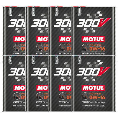 Motul 110855 16L Engine Oil 4-Stroke Ester Core 0W-16 (300V Power) 8x2L