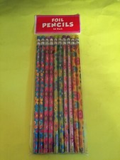 Flowers 10ct. Foil Pencils - New - Party Supplies Favors - No 2 - Wood