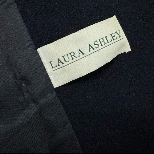 Laura Ashley Women Navy Blue Wool Pea Coat 8 - Picture 8 of 9